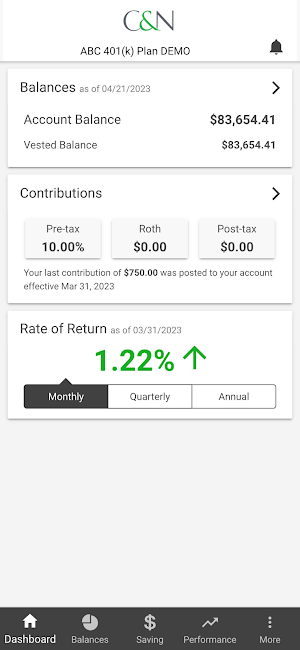 C&N Retirement Screenshot 1