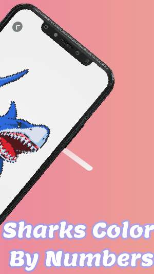 Sharks Color By Numbers -Hungry Pixel Art Coloring Screenshot 1