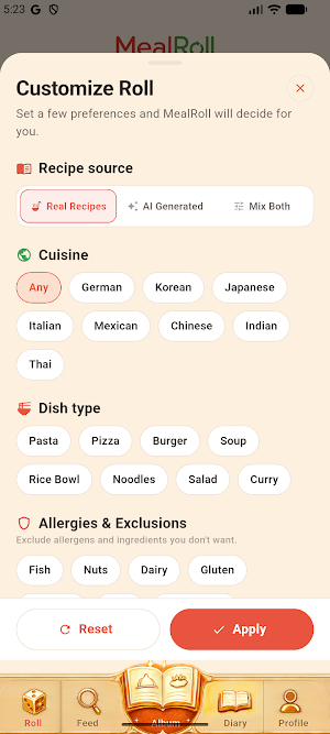 MealRoll Screenshot 2