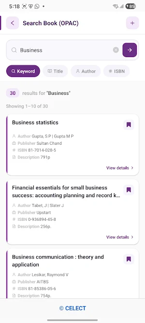 CELECT bibliosys Screenshot 1