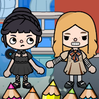 Megan and Wednesday Coloring