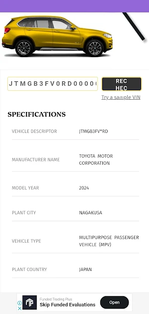 VIN Car Decoder Screenshot 2