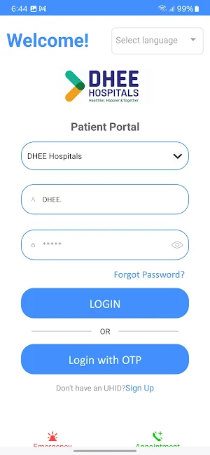 DHEE Patient Portal Screenshot 0