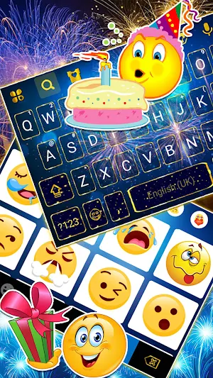 New Year Firework Keyboard Background Screenshot 2