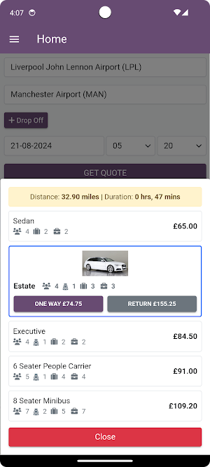 Liverpool Airport Trips Screenshot 2
