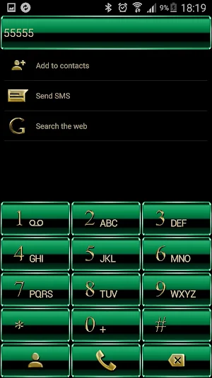Theme for ExDialer Green Gold Screenshot 3