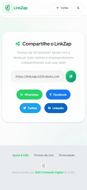 LinkZap - Gerador de Links Screenshot 0