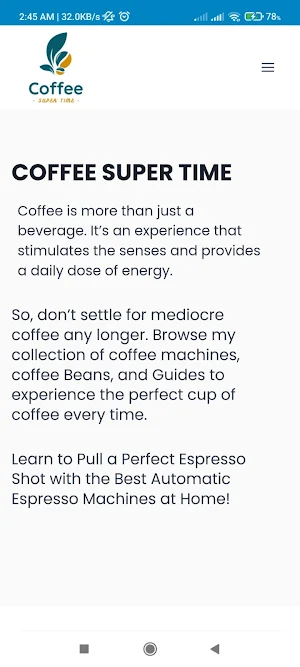 Coffee super time Screenshot 0