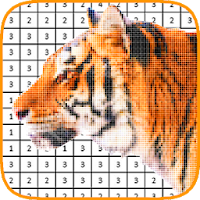 Tiger Lion Pixel Art Coloring