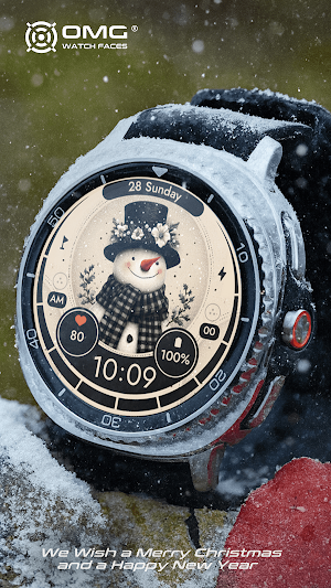 Vintage Snowman - Watch Face Screenshot 1