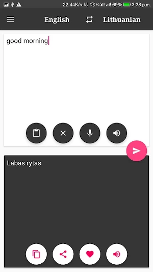 Lithuanian-English Translator Screenshot 2