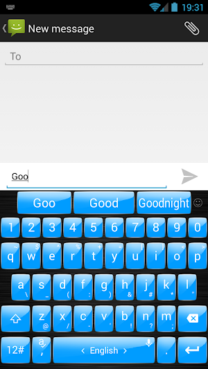 Keyboard Theme Gloss Azure Screenshot 1