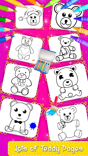 Little Teddy Bear Coloring Book Game Screenshot 1