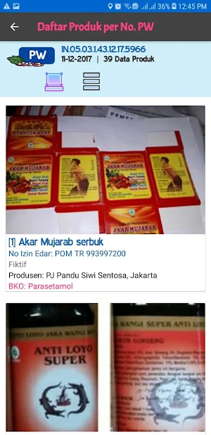 BPOM e-Public Warning Obat Tradisional Screenshot 3