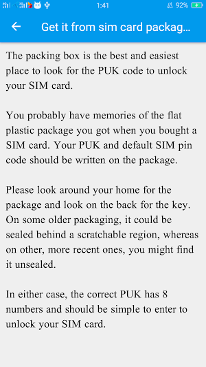 Guide for Remove Puk Code Screenshot 3