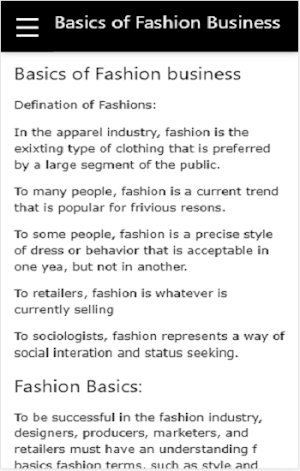 Basics of Business Fashions Screenshot 1