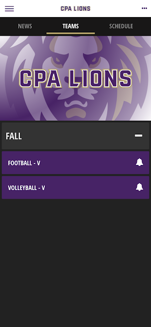 CPA Lions Athletics Screenshot 2