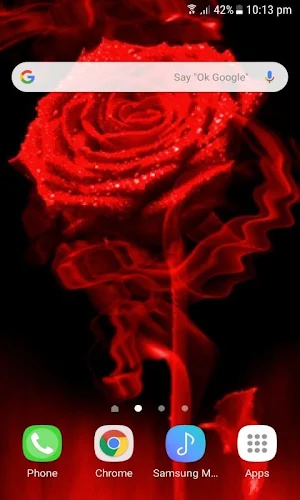 Fiery Red Rose LWP Screenshot 2