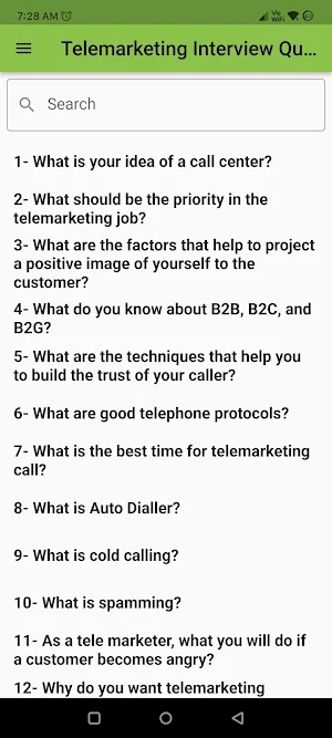 Telemarketing Interview Screenshot 0