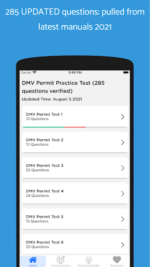 DMV Permit Practice Test 2021 Screenshot 0