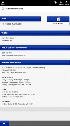 RAB Events Screenshot 1