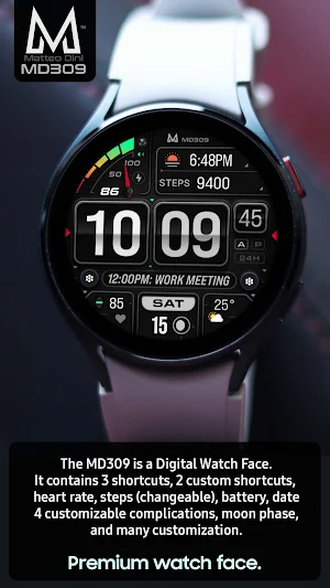 MD309 Digital watchface Screenshot 2