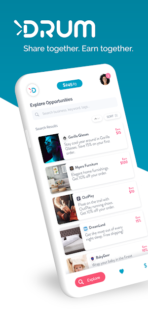 Drum - Earn, Promote, Discover Screenshot 0