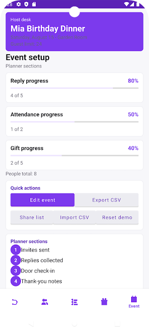 Event Guest List Screenshot 3