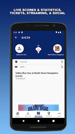 Valley Blue Sox Screenshot 2