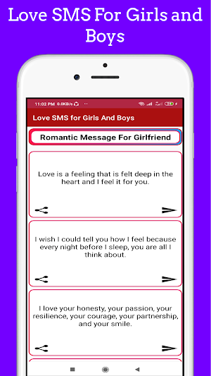 Love sms for girlfriend Screenshot 3