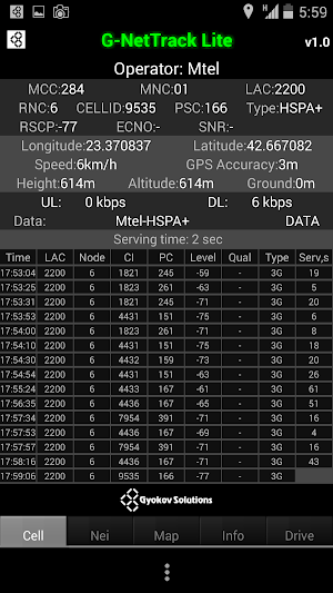 G-NetTrack Lite Screenshot 2