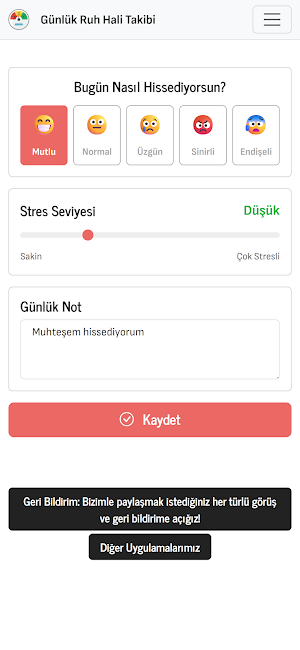 Günlük Ruh Hali Takibi Screenshot 0
