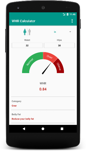 Waist To Hip Ratio Calculator: To Reduce Belly Fat Screenshot 1