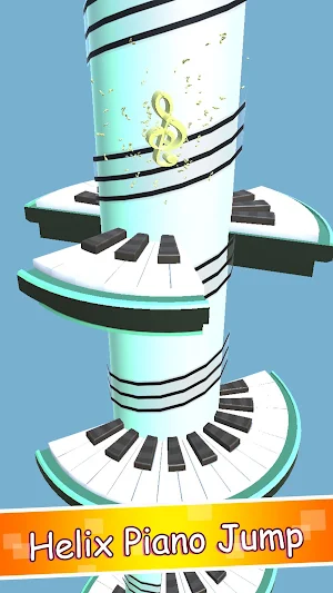 Piano Jump-Tower Fall Down Pinball Rotate Game Screenshot 1