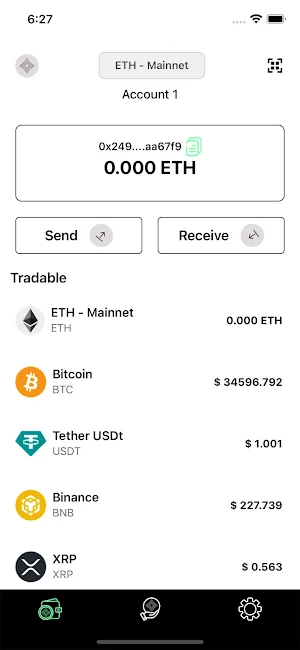 ZK Cryptocurrency Wallet Screenshot 0