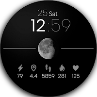 Minimal Watch Face Moon Black