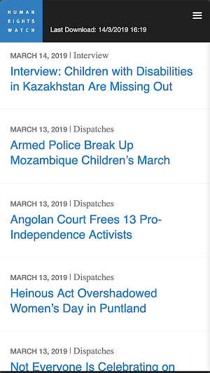 Human Rights Watch News Screenshot 2
