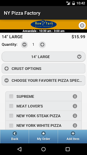 NY Pizza Factory Screenshot 1