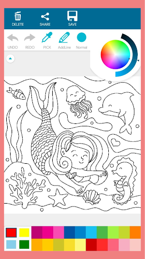 Kawaii Mermaid Coloring Screenshot 1