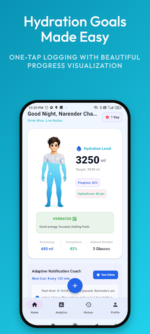 DrinkWise : Water Reminder Screenshot 0