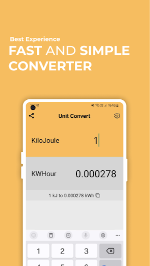 KiloJoule to KwHour Converter Screenshot 0