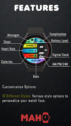 MAHO013 Wear OS Watch Face Screenshot 1