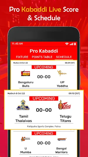 Pro Live Kabaddi Score Match Screenshot 2