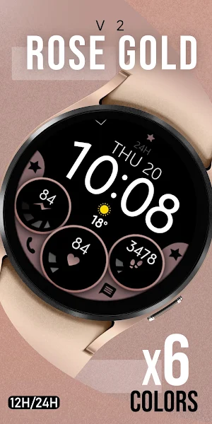 Digital Rose Gold 2 Watch Face Screenshot 0