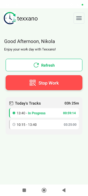 Texxano Time Tracker Screenshot 2