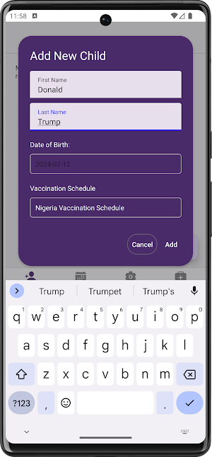 Immunization Tracker Screenshot 0
