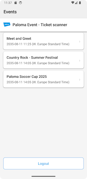 Paloma Event - Ticket Scanner Screenshot 1