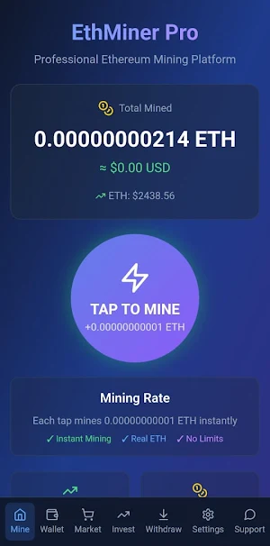 Ethereum mine earn crypto Screenshot 0
