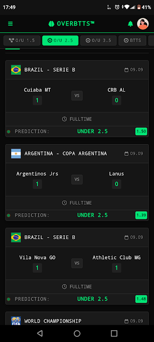 OVERBTTS - Goals Predictions Screenshot 3