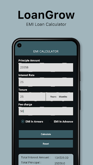 LoanGrow - EMI Loan Calculator Screenshot 3